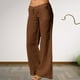 thumbnail image 5 of Pantalones Rectos Pantalones casuales de mujer Bolsillos de lino de algodón con cordón Pantalones de dama (Café S) Ygjytge para Mujer Café T XL, 5 of 6
