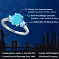 thumbnail image 2 of Gem Stone King 925 Sterling Silver Green Turquoise and Swiss Blue Topaz Engagement Ring for Women | 2.21 Cttw | Oval 9X7MM | Gemstone Birthstone | Size 5, 2 of 6