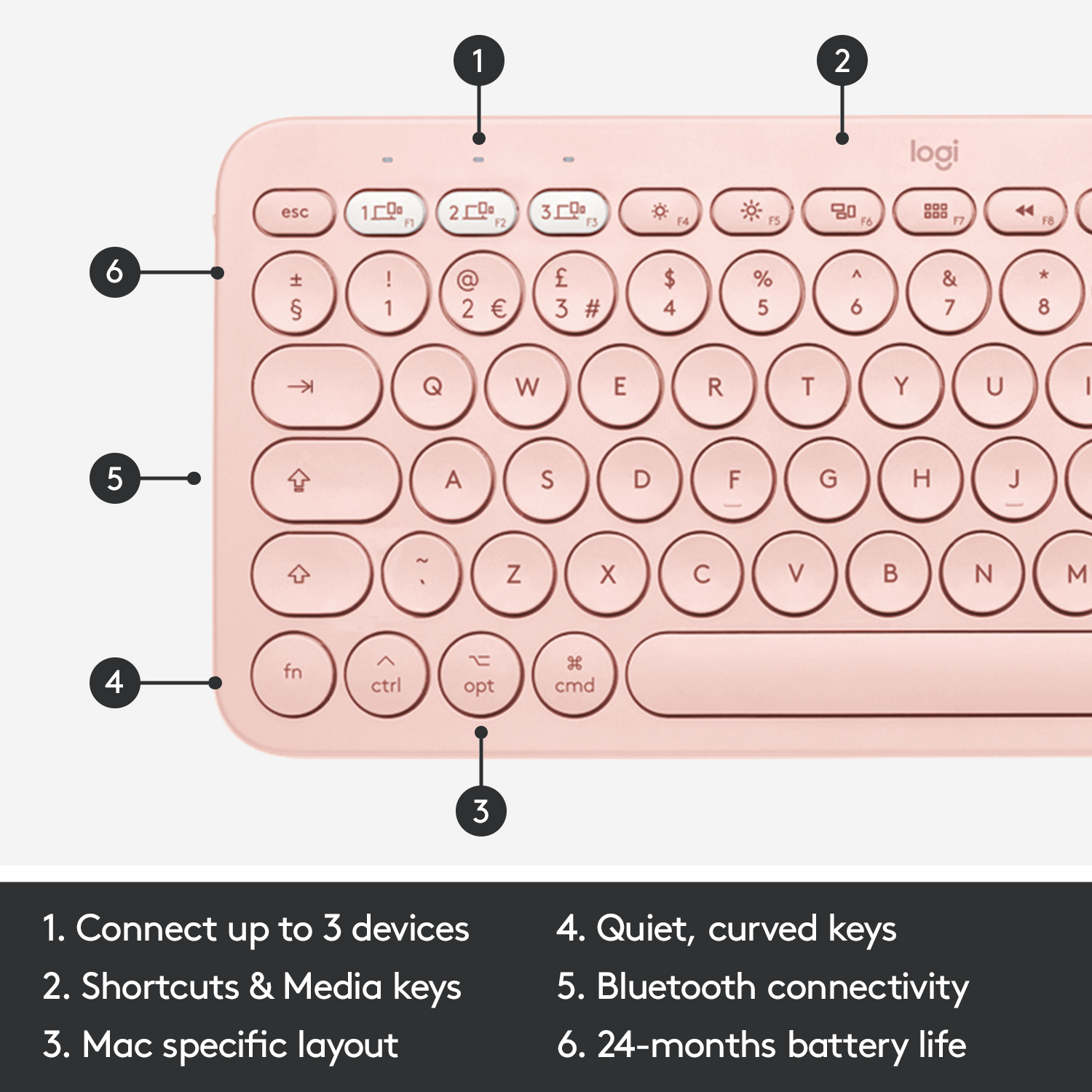 Teclado Logitech Multi-Device K380 Bluetooth Para Mac , Iphone Y Ipad