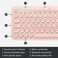 thumbnail image 6 of Logitech K380 Multi-Device Bluetooth Keyboard for Mac, Easy-Switch, MacBook Pro, MacBook Air, iMac, iPad Compatible, Rose, 6 of 9