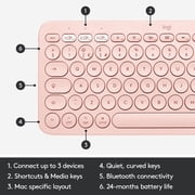 Logitech 920-009728 Logitech K380 Multi-device Bluetooth Keyboard For Mac-rose