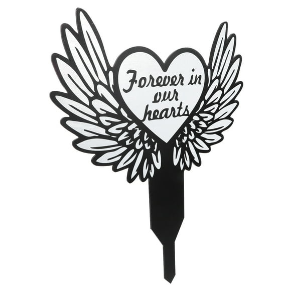 GOOHOCHY  Acrylic Cross Stake Grave Decoration for Cemetery Deceased Husband Markers Graves Black