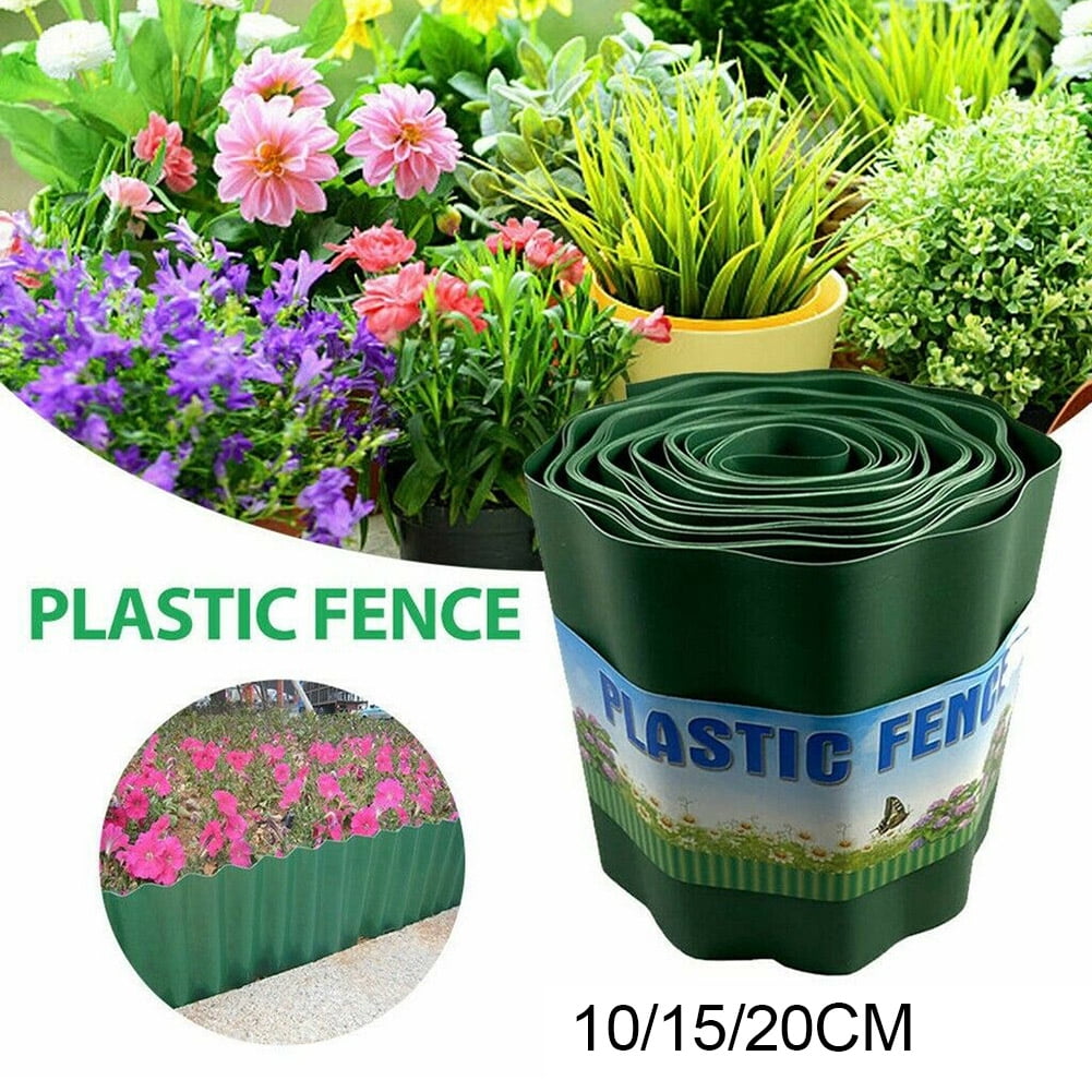SPRING PARK 10/15/20cm Garden Plastic Fence Edging, Garden Decorative Edging Fence, Faux Brick Landscape Fencing for Patios Gardens Landscape Walkways