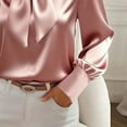 thumbnail image 3 of ZOELNIC Women's Elegant Bow Tie Neck Blouse Long Sleeve Shirt for Office and Formal Wear, 2XL, 3 of 4