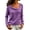 Purple, variant on Comdrip Women's Asymmetrical Off Shoulder Knit Sweater Long Sleeve Loose Fit Wrap Fall Pullover with Side Buttons Blue L