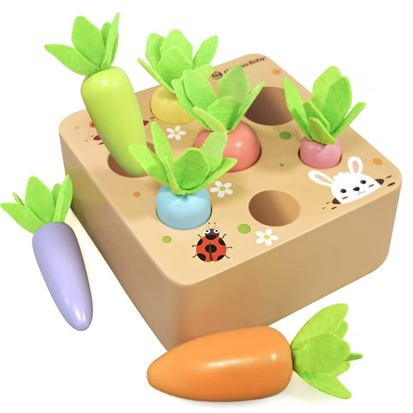 Juego de madera Toy KMTJT Macron Carrot Harvest para 1 a 3 años