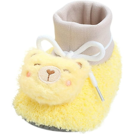 

QWZNDZGR Infant Prewalker Shoes Outdoor Boots Waterproof Walking Shoes Flat Baby Girl Plush Winter Snow Bowknot Boots