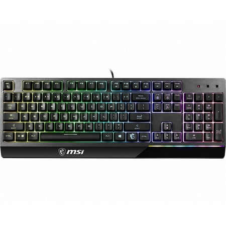MSI Gaming Backlit RGB Dedicated Hotkeys Anti-Ghosting Water Resistant Mechanical Feel Gaming Keyboard (Vigor GK30 US)