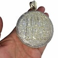 thumbnail image 2 of Men's 14K Gold Plated "Ice Age" Heavy Hip Hop Medallion Round Bling Iced Micro Pave Bust Down Pendant, 2 of 5