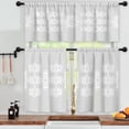 thumbnail image 3 of LALILO Kitchen Curtains and Valances Set of 3 36" White And Window Treatment Tiers for Window Decor, 3 of 5