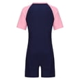 thumbnail image 2 of TiaoBug Kids Girls One-piece Swimsuit Wetsuit Short Sleeve Padded Zipper Surfing Bathing Suit Pool Beach Swimwear Blue 10, 2 of 7
