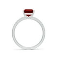 thumbnail image 2 of ANGARA Lab Grown 3 Ct Emerald-Cut Ruby Engagement Ring with Lab Diamonds for Women in 14K White Gold (Size-9x7mm) | July Birthstone, Anniversary, Jewelry Gift for Women | Lab-Grown Ruby Ring, 2 of 7