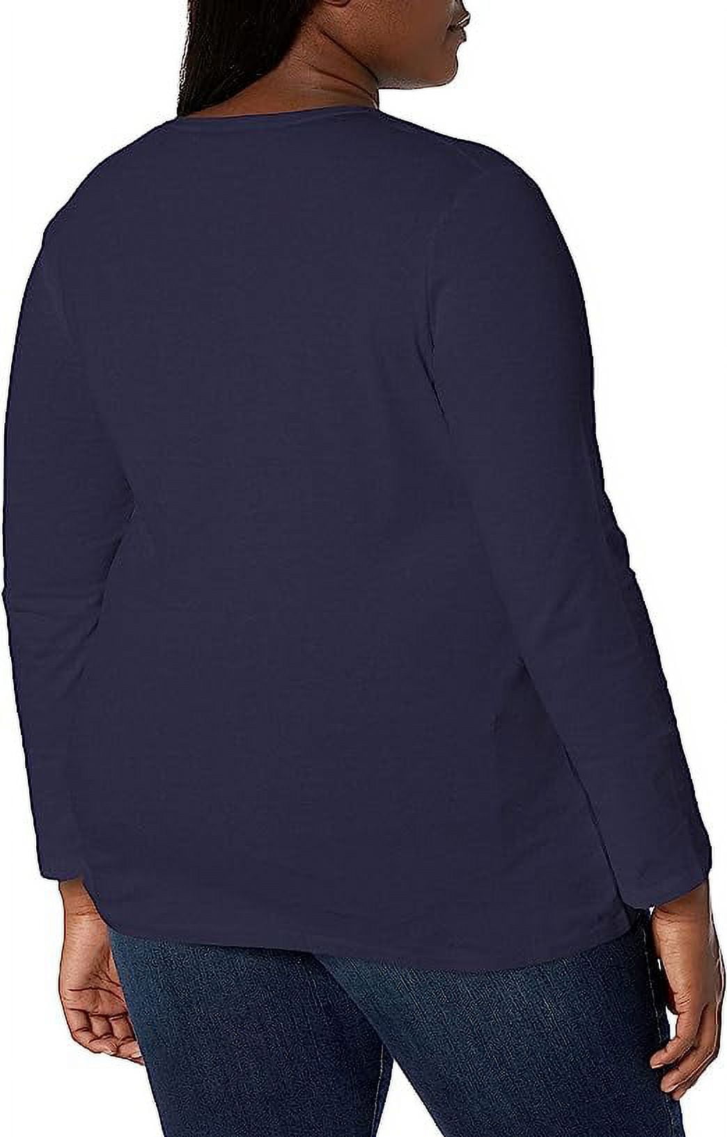 Just My Size Women's Long-Sleeve V-Neck 100% Cotton T-Shirt
