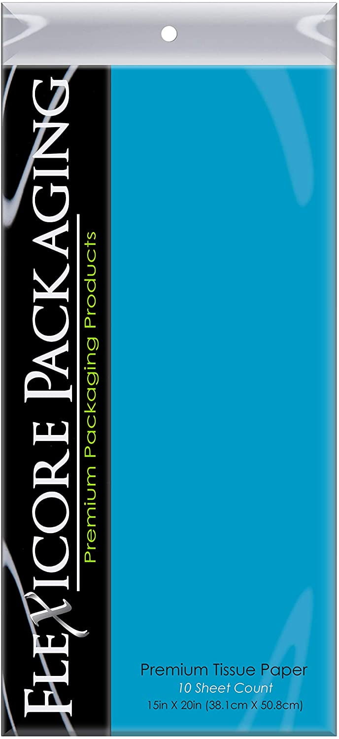Flexicore Packaging Turquoise Gift Wrap Tissue, (10 Rolls)
