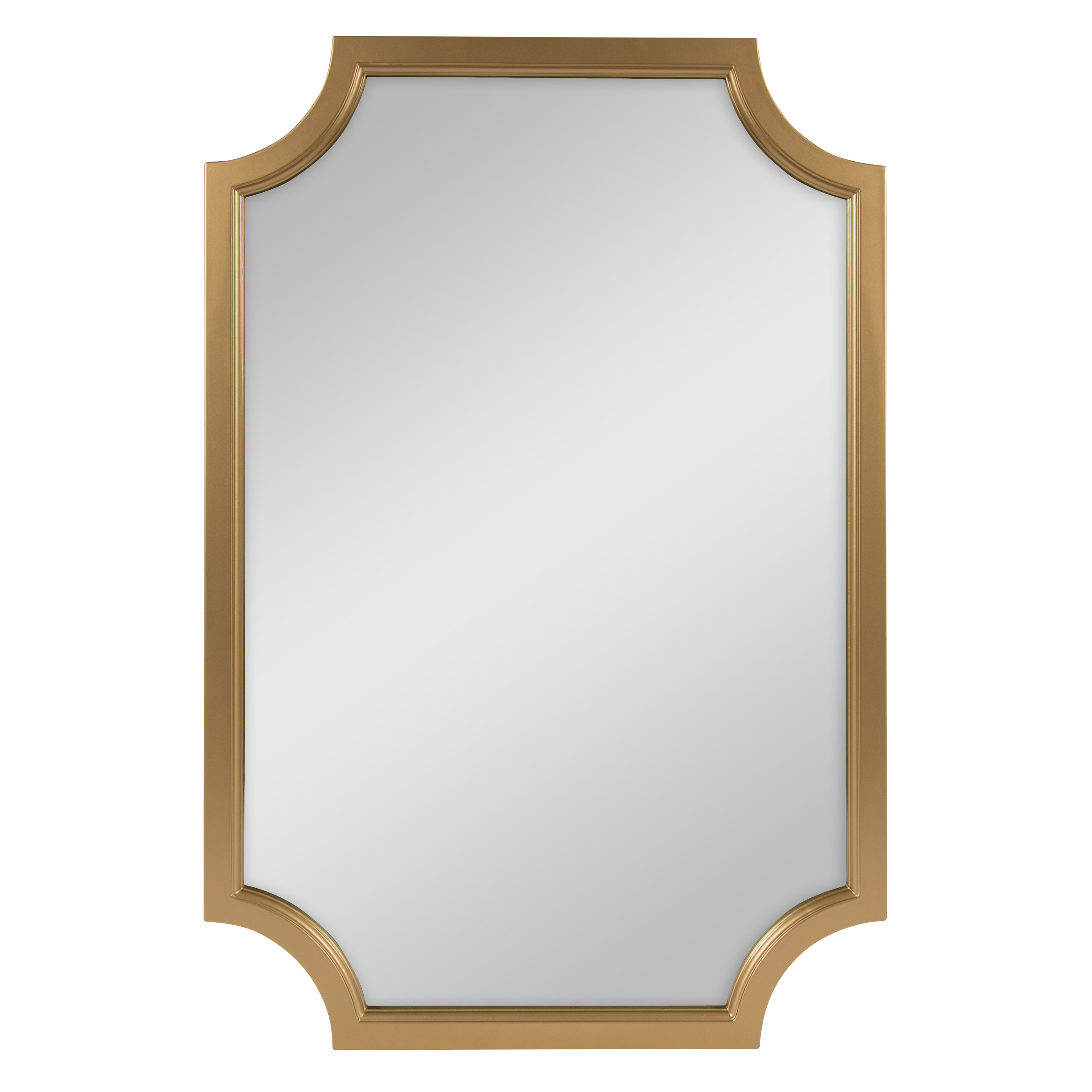 Kate and Laurel Hogan Wood Framed Mirror with Scallop Corners, 24 x