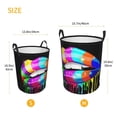 thumbnail image 5 of XMXY Round Laundry Basket Organizer, Rainbow LGBT Lip Waterproof Collapsible Dirty Clothes Basket Laundry Hamper, Medium Size, 5 of 8