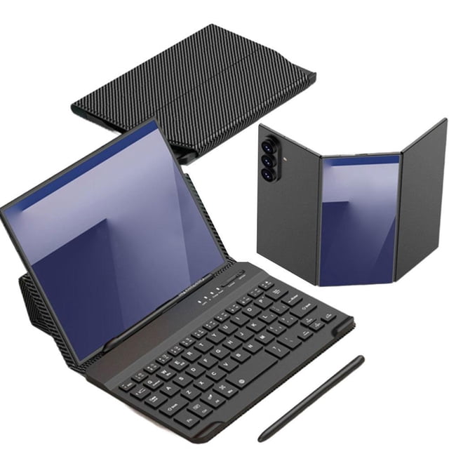 Mobile Office Keyboard Kit,Leather Keyboard Case Pen Bluetooth For Folding Mouse,Kit Phone Case