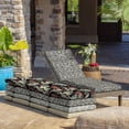 thumbnail image 5 of Outdoor Chaise Cushion, 21 in x 72 in, Weather-Proof, Rain-Proof, Fade Resistant Patio Cushion for Chaise Lounger Black Aurora Damask, 5 of 12