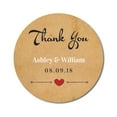 thumbnail image 1 of Darling Souvenir Round Arrows & Heart Rustic Thank You Stickers Personalized Bride Groom Names And Date Envelope Seals-45 Pcs, 1 of 4