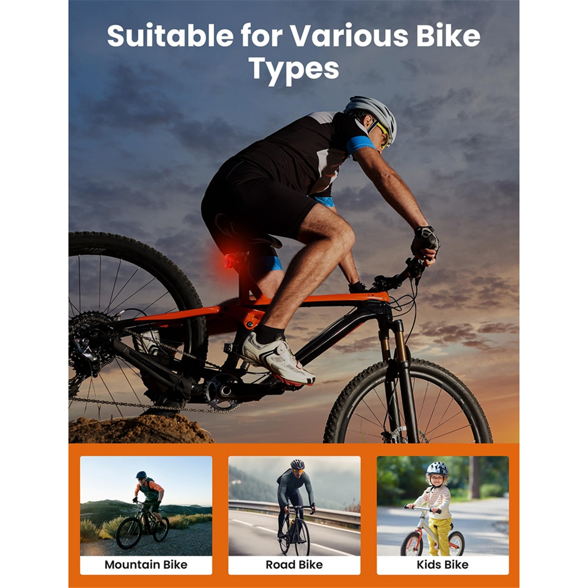 Support AirTag Caché Pour Vélo - Réflecteur Arrière Avec Mount Aluminium - Anti-Vol Étanche IP67