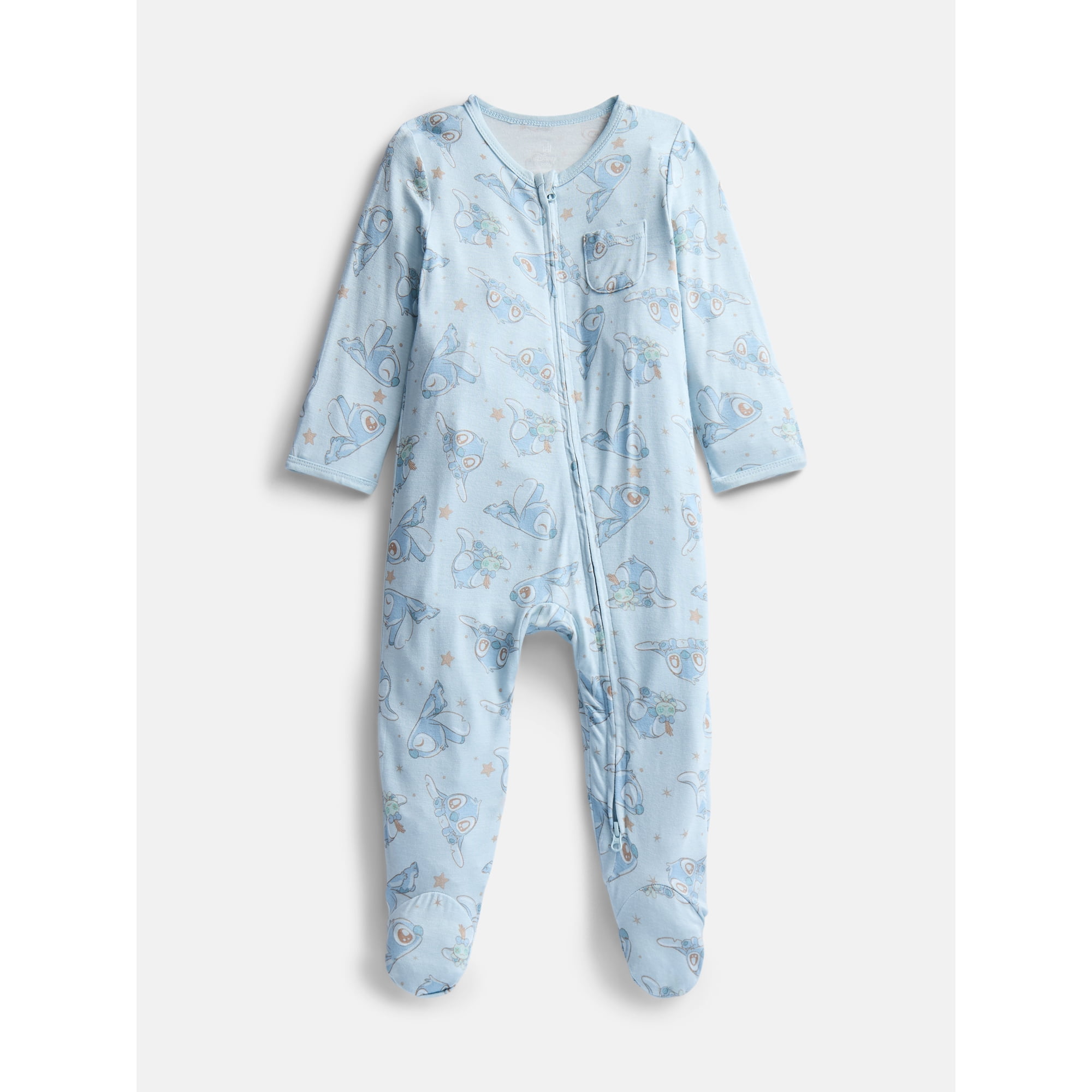 Disney Baby Wishes + Dreams Stitch Footed Sleep N Play, Sizes Preemie-6/9 Months