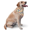 thumbnail image 2 of Naloa Floral Checkerboard Dog Bandanas 1PC Washable Triangle Dog Scarfs Premium Durable Fabric, for Small Medium Large Dogs and Cats, 2 of 6