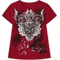 thumbnail image 4 of Tiweut Womens Y2k Graphic Baggy Tees Shirts 2000s Gothic Grunge Emo Tops Fairycore Clothes,Red, 4 of 4