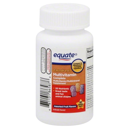 Equate Children's Complete Assorted Fruit Flavor Chewable Multivitamin/Multimineral Supplement, 60ct