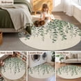 thumbnail image 5 of Round Area Rugs Collection 3.3 Ft, Green Eucalyptus Leaves Non-Slip Residential Carpet, Summer Botanical Weeping Rustic Indoor Crawling Mats Doormat Runner Rugs Play Mat for Bedroom, 5 of 8