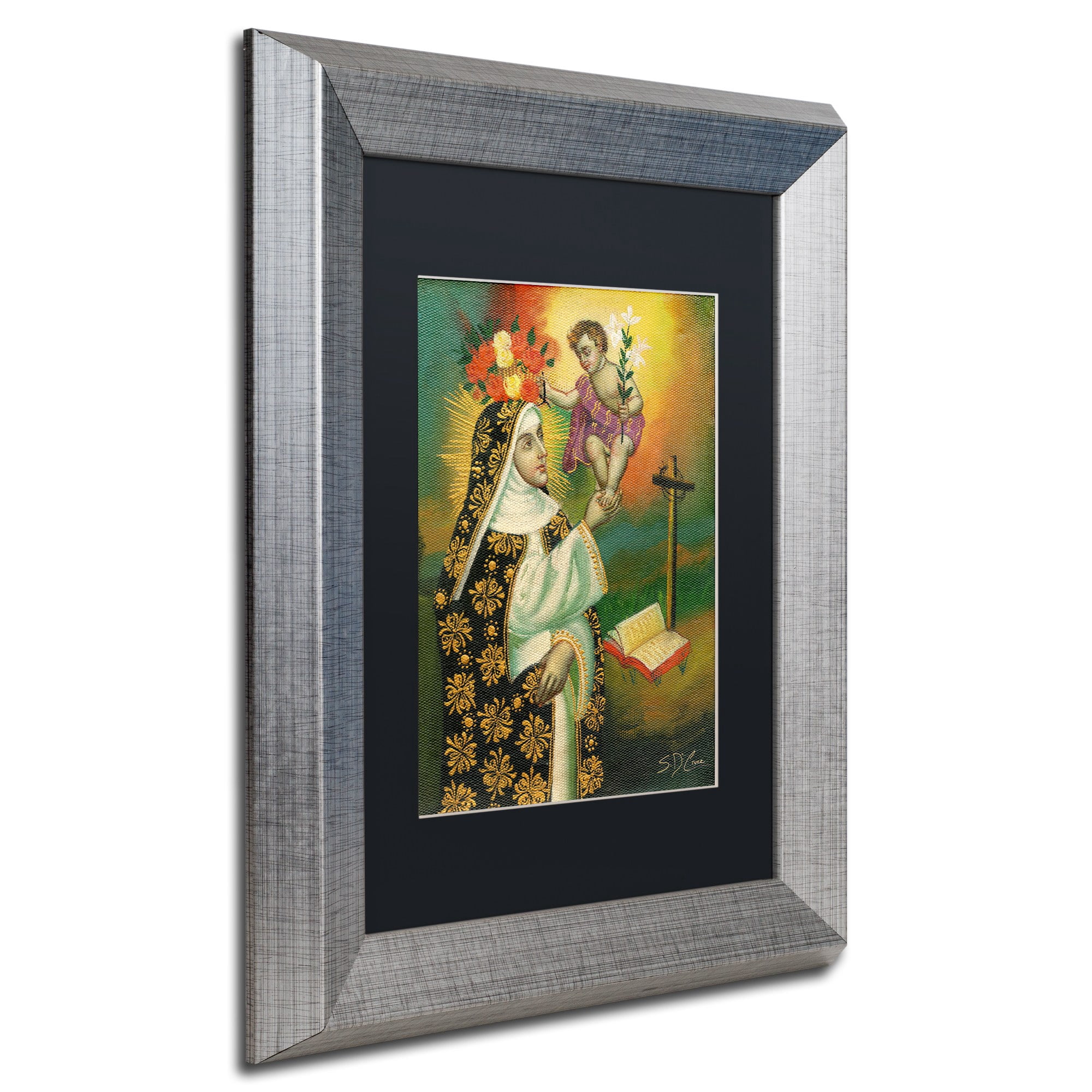 Trademark Fine Art "Mother and Child" Canvas Art by Masters Fine Art, Black Matte, Silver Frame