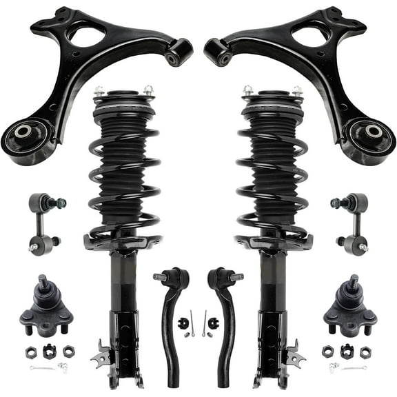 Detroit Axle - Front Struts Kit for 2006-2011 Honda Civic 2 Struts with Coil Spring 2 Outer Tie Rods 2 Lower Control Arms 2 Lower Ball Joints 2 Sway Bars 2007 2008 2009 2010 Replacement Suspension Kit