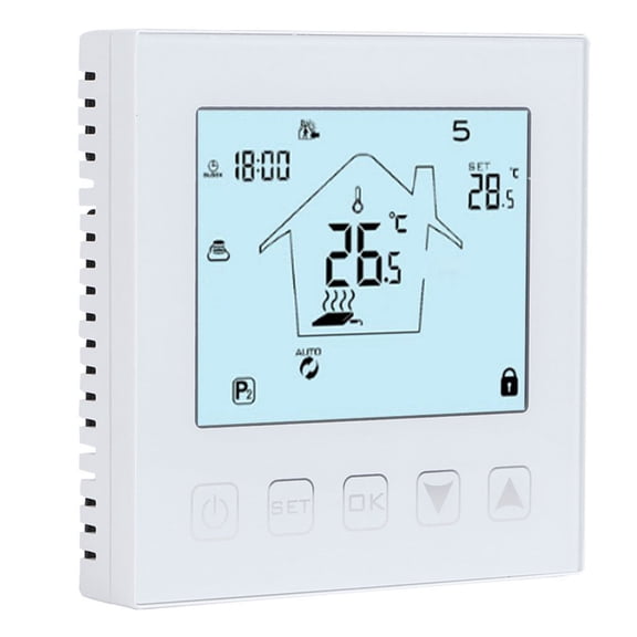 M Buder Household Intelligent Remote Control Floor Heating Thermostat Digital AC230V 50/60HZ White 3.4 inches / 8.6 cm