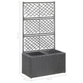 thumbnail image 2 of vidaXL Planter Flower Box Trellis Patio Raised Bed with Rattan Look Solid Wood, 2 of 6