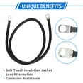 thumbnail image 5 of 1 Pc Battery Inverter Cable 6 AWG Gauge 2.5FT 5/16" Lug Battery Cable Universal for Car Vehicle Boat RV Solar Tinned Copper Black, 5 of 7