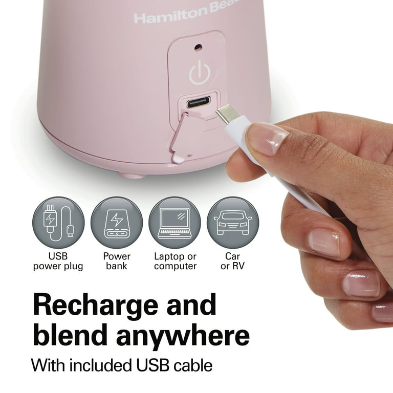 Hamilton Beach Single Serve Blender with Travel Lid PINK New in Box