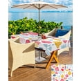 thumbnail image 5 of Fsddascl Colorful Coastal Shells Outdoor Tablecloth - 60x120 Inch Rectangle Dining Table Cover, Watercolor Summer Ocean Life Waterproof Outdoor Table Cloth with Umbrella Hole & Zipper for Patio, 5 of 7
