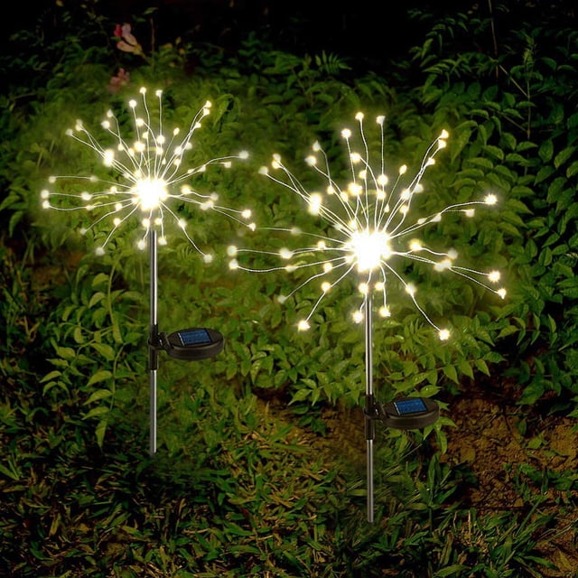 2pcs-luces de fuegos artificiales solares 150 luces-blanco cálido Adepaton HMJM413-2