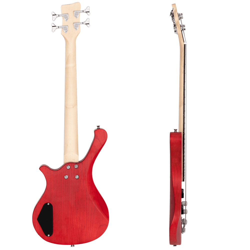 Tcbosik 4 String Electric Bass Guitar, 36 inch Small Full Size Bass with Bag, Cable, Strap, Plectrum and Wrench Tool for Beginner, Red