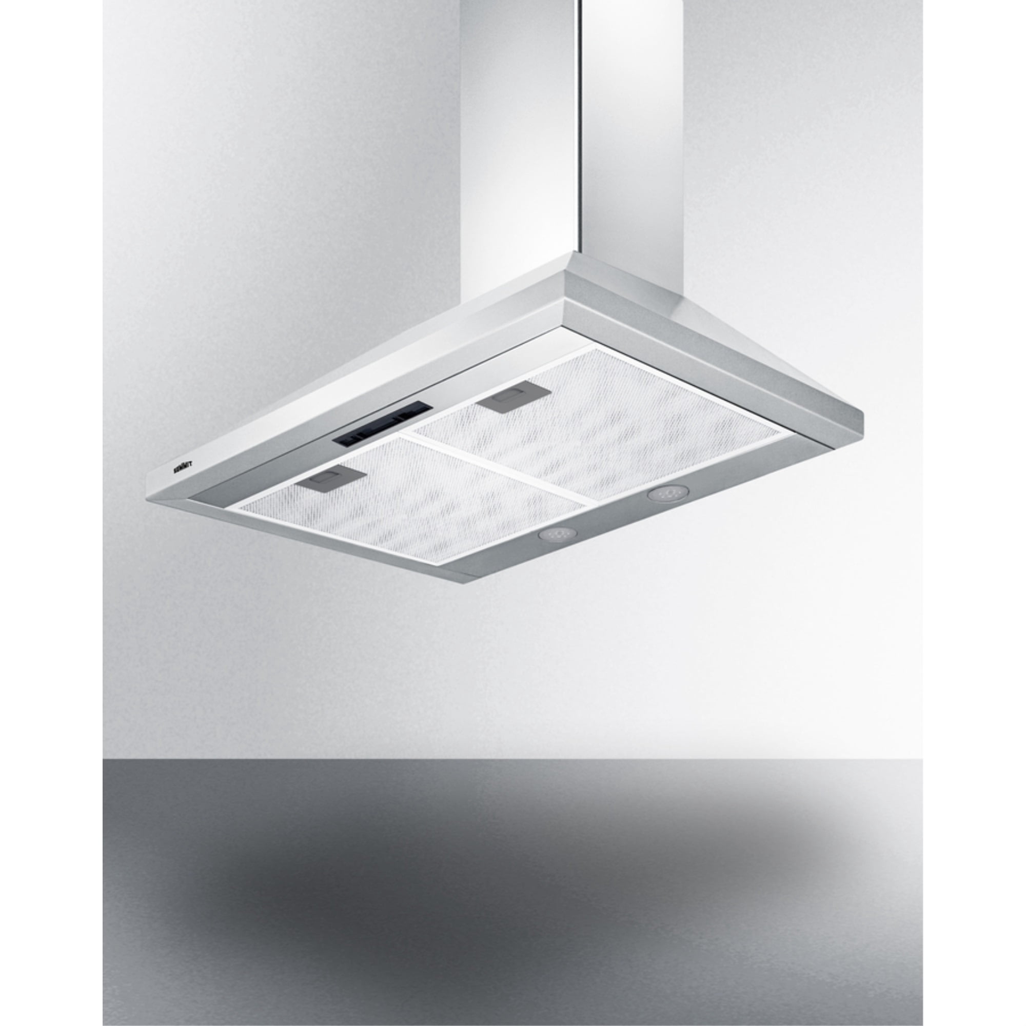 30" wide European style convertible wall-mount range hood in stainless steel