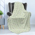 thumbnail image 4 of Mountains Soft Flannel Fleece Throw Blanket, Repetitive Doodle of Hill Mount Pattern, Cozy Plush for Indoor and Outdoor Use, 70" x 90", Cream Seafoam Ceil Blue, by Ambesonne, 4 of 5