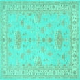 thumbnail image 1 of Ahgly Company Indoor Square Persian Turquoise Blue Traditional Area Rugs, 5' Square, 1 of 4