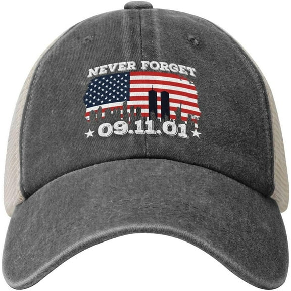 911 Never Forget Hats Memorial Day Patriotic Baseball Cap Mesh Cap