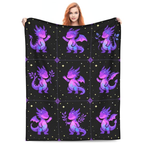 Dragon Blanket, Soft Flannel Throw Blanket for Dragon Lovers, Birthday Gift for Women, Cozy Home Decor for Couch Sofa Bed Bedroom 50x40