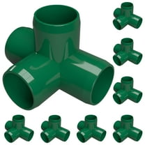FORMUFIT PVC Fitting, 4-Way Tee Side Outlet , Furniture Grade, 3/4" Size, Green, 8-Pack (F0344WT-GR-8)
