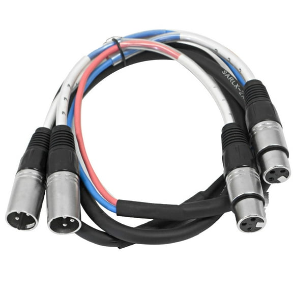 Seismic Audio  - 2 Channel XLR Colored Snake Cable 5 Feet- NEW - Pro Audio - SARLX-2x5