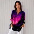 thumbnail image 4 of Nyfairy Plus Size Women's Halloween Print Long Sleeve Button Down Casual Shirt, 4 of 5