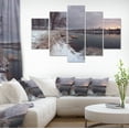 thumbnail image 1 of Rivière d'Hiver le Matin Sombre - Art Mural sur Toile, 1 of 4
