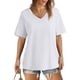 thumbnail image 2 of Tops Cortos para Mujeres Cuello en V Suelto Casual de Manga Corta, Camisa de Moda de Cuatro Estaciones para el Uso Diario, 2 of 6