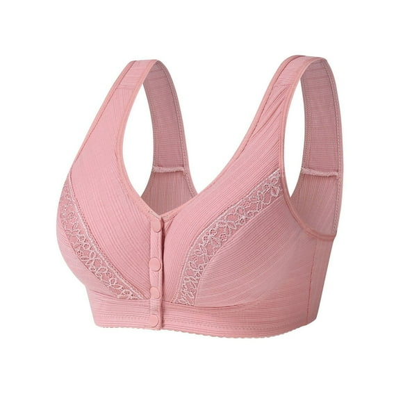 Clearance Sale! Women's Push Up Bra No Underwire Comfortable Bras Padded Plunge Women Lace Front Button Shaping Cup Adjustable Shoulder Strap Large Size Bra Bras for Women No Underwire Pink 3Xl