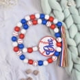 thumbnail image 7 of Wood Bead Garland with Rustic Tassels, Farmhouse Wall Hanging Prayer Beads Patriotic American Independence Day 4th of July Ornaments for Home Decor, 7 of 7
